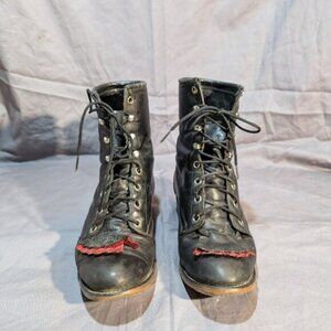Laredo Black and Red Kiltie Roper Boots Women Size 6.5